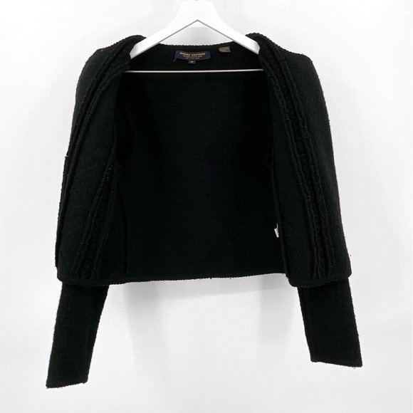 Vintage Brooks Brothers Black Wool Cable Knit Detail Blazer Style Evening Jacket - Picture 5 of 10